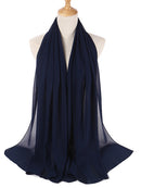 Einfarbiger Chiffon-Schal, Hijab-Stirnband, weiblicher islamischer Kopfbedeckungswickel für Frauen, muslimischer Jersey, Hijabs, Haarschals, Kopftuch