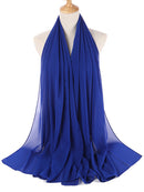 Einfarbiger Chiffon-Schal, Hijab-Stirnband, weiblicher islamischer Kopfbedeckungswickel für Frauen, muslimischer Jersey, Hijabs, Haarschals, Kopftuch