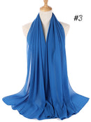 Einfarbiger Chiffon-Schal, Hijab-Stirnband, weiblicher islamischer Kopfbedeckungswickel für Frauen, muslimischer Jersey, Hijabs, Haarschals, Kopftuch