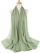 Einfarbiger Chiffon-Schal, Hijab-Stirnband, weiblicher islamischer Kopfbedeckungswickel für Frauen, muslimischer Jersey, Hijabs, Haarschals, Kopftuch