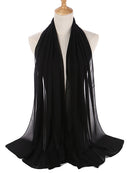 Einfarbiger Chiffon-Schal, Hijab-Stirnband, weiblicher islamischer Kopfbedeckungswickel für Frauen, muslimischer Jersey, Hijabs, Haarschals, Kopftuch