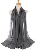 Einfarbiger Chiffon-Schal, Hijab-Stirnband, weiblicher islamischer Kopfbedeckungswickel für Frauen, muslimischer Jersey, Hijabs, Haarschals, Kopftuch