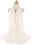 Einfarbiger Chiffon-Schal, Hijab-Stirnband, weiblicher islamischer Kopfbedeckungswickel für Frauen, muslimischer Jersey, Hijabs, Haarschals, Kopftuch