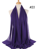 Einfarbiger Chiffon-Schal, Hijab-Stirnband, weiblicher islamischer Kopfbedeckungswickel für Frauen, muslimischer Jersey, Hijabs, Haarschals, Kopftuch