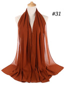 Einfarbiger Chiffon-Schal, Hijab-Stirnband, weiblicher islamischer Kopfbedeckungswickel für Frauen, muslimischer Jersey, Hijabs, Haarschals, Kopftuch