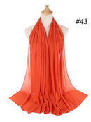 Einfarbiger Chiffon-Schal, Hijab-Stirnband, weiblicher islamischer Kopfbedeckungswickel für Frauen, muslimischer Jersey, Hijabs, Haarschals, Kopftuch