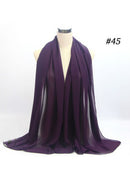 Einfarbiger Chiffon-Schal, Hijab-Stirnband, weiblicher islamischer Kopfbedeckungswickel für Frauen, muslimischer Jersey, Hijabs, Haarschals, Kopftuch