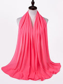 Einfarbiger Chiffon-Schal, Hijab-Stirnband, weiblicher islamischer Kopfbedeckungswickel für Frauen, muslimischer Jersey, Hijabs, Haarschals, Kopftuch