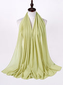 Einfarbiger Chiffon-Schal, Hijab-Stirnband, weiblicher islamischer Kopfbedeckungswickel für Frauen, muslimischer Jersey, Hijabs, Haarschals, Kopftuch