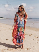 2022 Sexy Kalte Schulter V-Ausschnitt Fledermäuse Ärmel Lose Sommer Strandkleid Plus Größe Frauen Beachwear Kaftan Schwarzes Kleid Q943