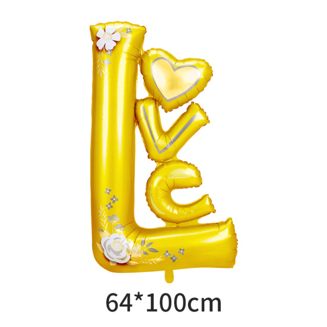 Wedding Decoration Balloons Bride To Be Siamese Love Bear Birthday Party Confession Gold Love Balloon Anniversary