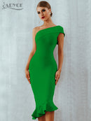 Adyce 2022 neue Sommer-Frauen-Verband-Kleid reizvolle eine Schulter ärmellose Rüschen Nachtklub-Berühmtheits-Abend-Partei-Meerjungfrau-Kleider