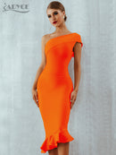 Adyce 2022 neue Sommer-Frauen-Verband-Kleid reizvolle eine Schulter ärmellose Rüschen Nachtklub-Berühmtheits-Abend-Partei-Meerjungfrau-Kleider