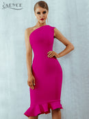 Adyce 2022 neue Sommer-Frauen-Verband-Kleid reizvolle eine Schulter ärmellose Rüschen Nachtklub-Berühmtheits-Abend-Partei-Meerjungfrau-Kleider