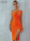 Adyce blanco azul ceñido al cuerpo vendaje vestido mujer 2022 verano Sexy elegante negro un hombro sin tirantes celebridad vestido de fiesta de la pasarela