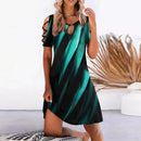 Vestidos de fiesta con estampado Floral para mujer, minivestido Sexy de verano de manga corta con cuello redondo para mujer, vestido elegante con diseño calado 2022