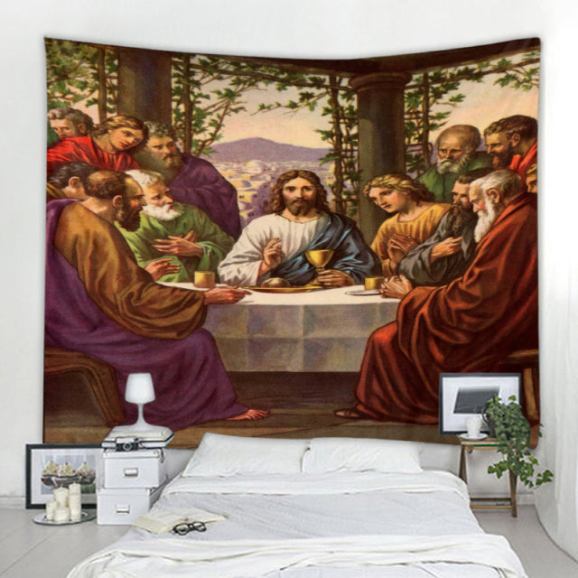 Wandteppich „Das letzte Abendmahl“, Reproduktion auf Leinwand, klassische Wandkunst, Leinwanddekoration, große Decken, verschiedene Größen