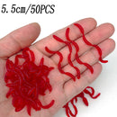 20 STÜCKE-100 stücke Lebensechte Roter Wurm Weicher Köder Regenwurm Sommer Angeln Silikon Künstliche Köder Fischige Garnelen Zusatz Bass Karpfen