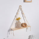 Makramee-Wandregal Boho Home Decor Regale an der Wand Kerzenhalter Schwebendes Regal für Schlafzimmer Holzdekoration Kinderregal