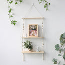 Makramee-Wandregal Boho Home Decor Regale an der Wand Kerzenhalter Schwebendes Regal für Schlafzimmer Holzdekoration Kinderregal