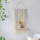 Makramee-Wandregal Boho Home Decor Regale an der Wand Kerzenhalter Schwebendes Regal für Schlafzimmer Holzdekoration Kinderregal