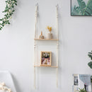 Makramee-Wandregal Boho Home Decor Regale an der Wand Kerzenhalter Schwebendes Regal für Schlafzimmer Holzdekoration Kinderregal