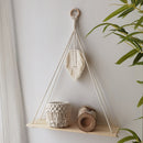 Makramee-Wandregal Boho Home Decor Regale an der Wand Kerzenhalter Schwebendes Regal für Schlafzimmer Holzdekoration Kinderregal
