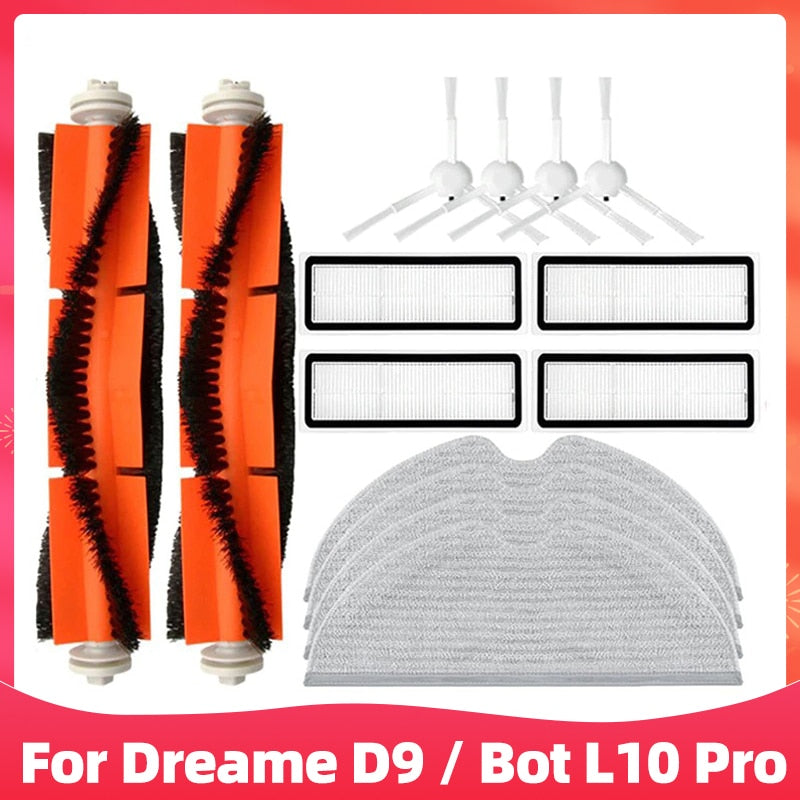 Hauptseiten-Bürstenwischtücher Hepa-Filter für Xiaomi Dreame D9 Dreame Bot L10 Pro Trouver Robot LDS Vacuum-Mop Finder Ersatzteile