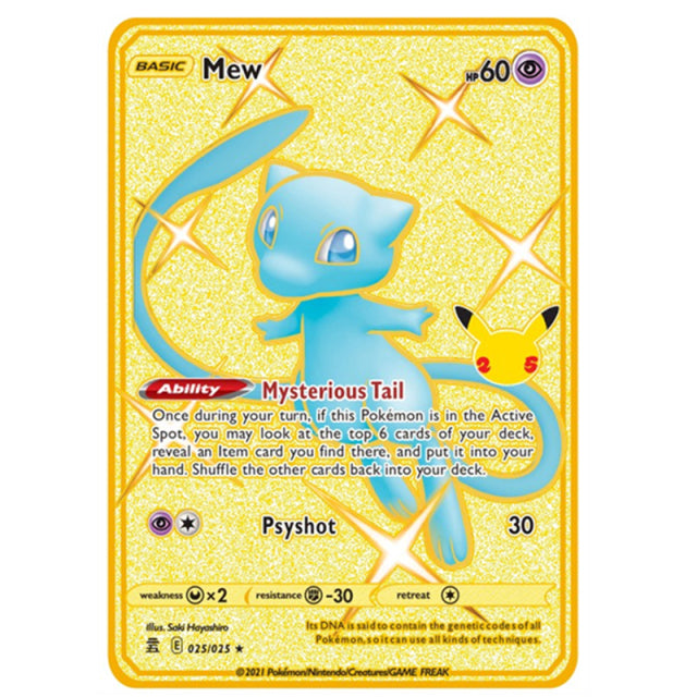 Pokemon Gold Card Metal Card Game Anime Battle Pokemon Gold HP Englisch Kaarten Charizard Pikachu Action Collection Kinderspielzeug