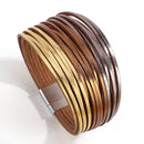 Amorcome Boho Mint Lederarmbänder für Frauen 2022 Fashion Ladies Slim Strips Multilayer Wide Wrap Armband Female Jewelry Gift