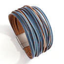 Amorcome Boho Mint Lederarmbänder für Frauen 2022 Fashion Ladies Slim Strips Multilayer Wide Wrap Armband Female Jewelry Gift