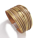 Amorcome Boho Mint Lederarmbänder für Frauen 2022 Fashion Ladies Slim Strips Multilayer Wide Wrap Armband Female Jewelry Gift