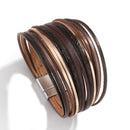 Amorcome Boho Mint Lederarmbänder für Frauen 2022 Fashion Ladies Slim Strips Multilayer Wide Wrap Armband Female Jewelry Gift