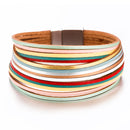 Amorcome Boho Mint Lederarmbänder für Frauen 2022 Fashion Ladies Slim Strips Multilayer Wide Wrap Armband Female Jewelry Gift