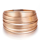 Amorcome Boho Mint Lederarmbänder für Frauen 2022 Fashion Ladies Slim Strips Multilayer Wide Wrap Armband Female Jewelry Gift