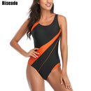 Riseado Sports Badeanzug 2022 Wettkampf Bademode Damen Patchwork Badeanzüge für Damen Racerback Badeanzüge XXL