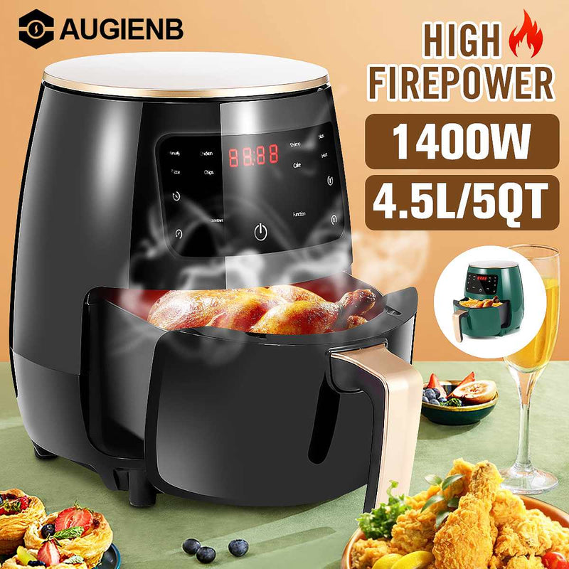 1400 W 4,5 l Luftfritteuse Ölfreier Gesundheits-Fritteusenkocher 110 V / 220 V Multifunktions-Smart-Touch-LCD-Fritteuse Airfryer Pommes Frites Pizza-Fritteuse