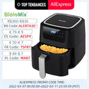 BioloMix Air Fryer One Touchscreen mit 8 Kochfunktionen, antihaftbeschichteter Doppeltopf, 5 l schwarzer, ölfreier Air Fryers Ofen