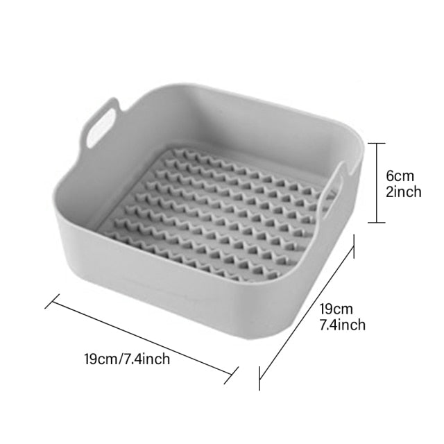 Baking Replacement Square Tray Removable Air Fryer Home Microwave Oven Accessories With Handle Thickened Silicone Grill Pan