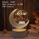 2022 LED 3D Eid Mubarak Dekor Ornament Licht Eid Kareem Ramadan Dekor für Zuhause Ramadan Mubarak Eid Al Adha islamische muslimische Party