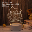 2022 LED 3D Eid Mubarak Dekor Ornament Licht Eid Kareem Ramadan Dekor für Zuhause Ramadan Mubarak Eid Al Adha islamische muslimische Party