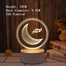 2022 LED 3D Eid Mubarak Dekor Ornament Licht Eid Kareem Ramadan Dekor für Zuhause Ramadan Mubarak Eid Al Adha islamische muslimische Party