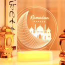 2022 LED 3D Eid Mubarak Dekor Ornament Licht Eid Kareem Ramadan Dekor für Zuhause Ramadan Mubarak Eid Al Adha islamische muslimische Party