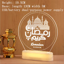 2022 LED 3D Eid Mubarak Dekor Ornament Licht Eid Kareem Ramadan Dekor für Zuhause Ramadan Mubarak Eid Al Adha islamische muslimische Party