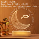 2022 LED 3D Eid Mubarak Dekor Ornament Licht Eid Kareem Ramadan Dekor für Zuhause Ramadan Mubarak Eid Al Adha islamische muslimische Party