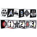 Juguetes sensoriales para recién nacidos, libro educativo para bebés, juguetes de cuna, juguetes para bebés en blanco y negro, libro de tela de animales, juguetes para bebés de 0 a 12 meses