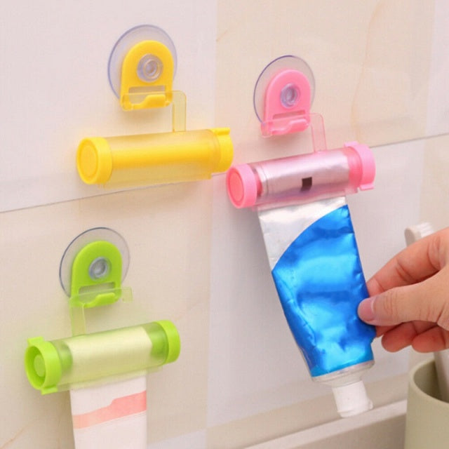 Juego de accesorios de baño, tubo exprimidor de pasta de dientes rodante, dispensador de pasta de dientes, soporte para cepillo de dientes, dispensador de acero inoxidable