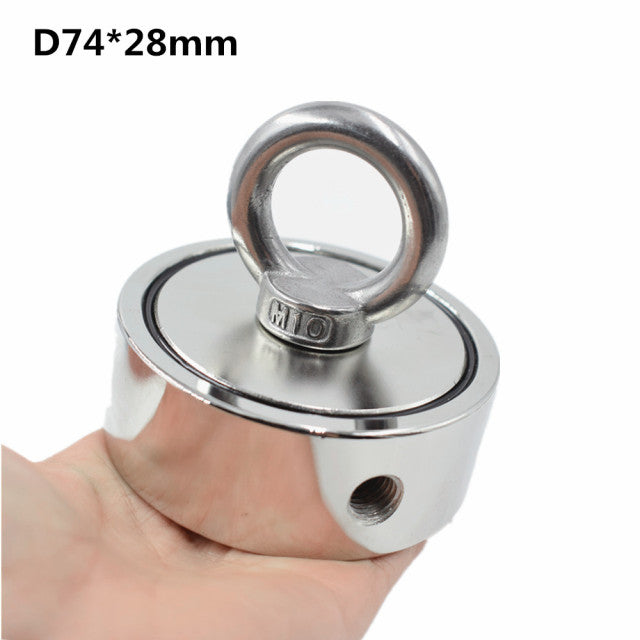 Strong Neodymium Magnet Double Side Search Magnetic hook D48 - D74*28mm Super Power Salvage Fishing Magnet  Stell Cup Holder