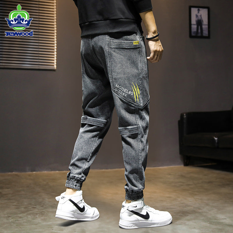 Frühling Sommer Baggy Herren Cargo Jeans Mode Harlan Baumwolle Streetwear Harajuku Hosen Jogger Elastische Taillenhose Herren M-5XL