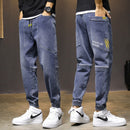 Frühling Sommer Baggy Herren Cargo Jeans Mode Harlan Baumwolle Streetwear Harajuku Hosen Jogger Elastische Taillenhose Herren M-5XL